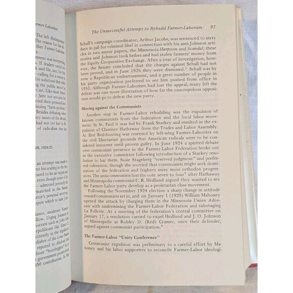 1979 Minnesota Farmer Laborism The 3rd Party Alternative Hardcover Gieske Vtg DJ - Picture 5 of 16